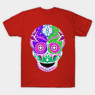 sugar skull candy in wrestling mask ecopop T-Shirt